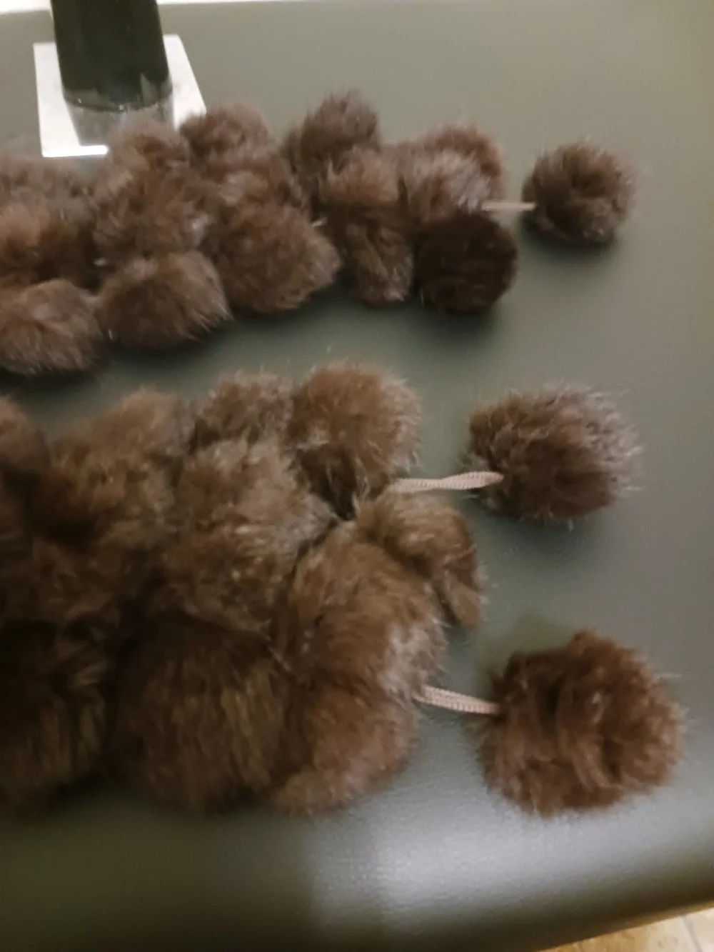 Vintage Brown Mink Pom-Pom Fur Scarf Wrap 6